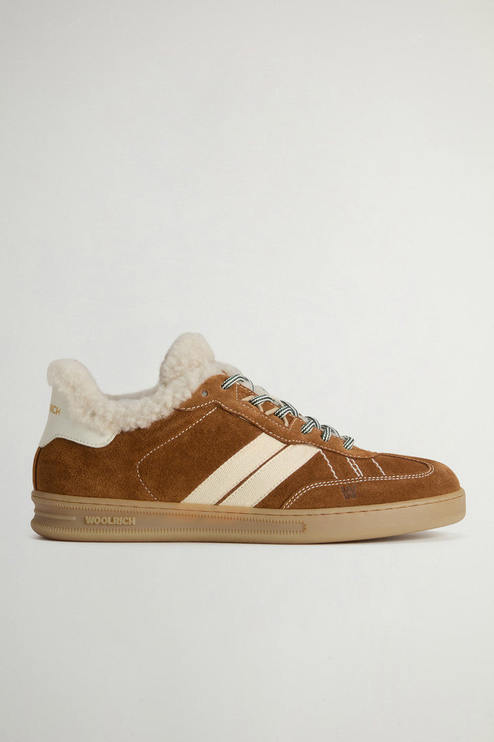 Doubleu Tennis Sneakers in Suede with Shearling Lining