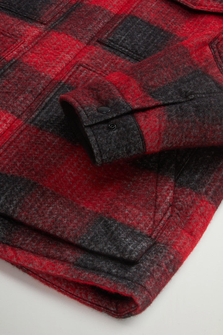 Overshirt in Italian Wool Blend with Checked Pattern by Todd Snyder