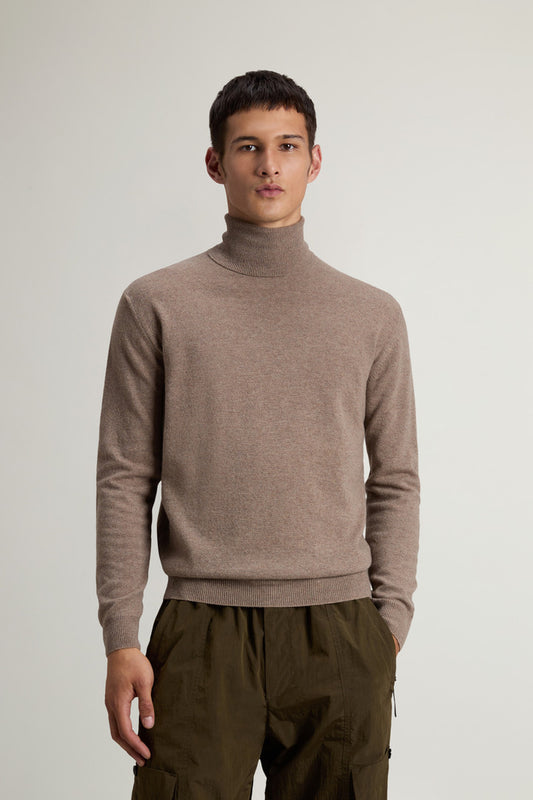 Pure Lambswool Turtleneck Sweater Mocha Meringue