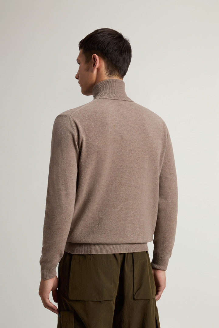 Pure Lambswool Turtleneck Sweater Mocha Meringue