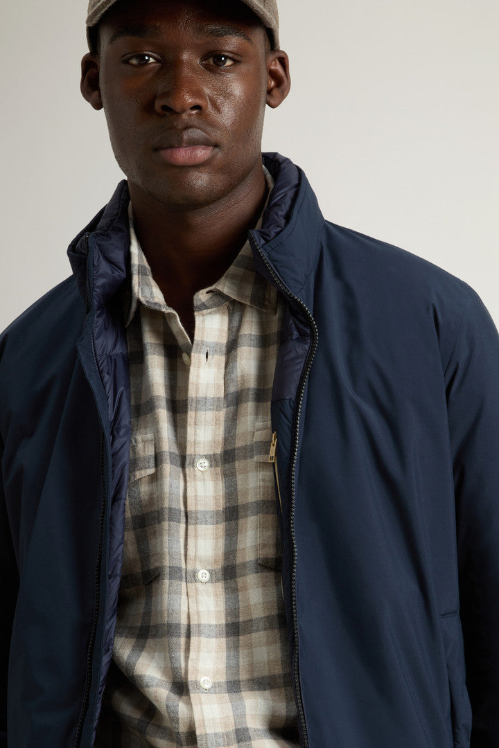 Padded Cloud Bomber  Melton Blue