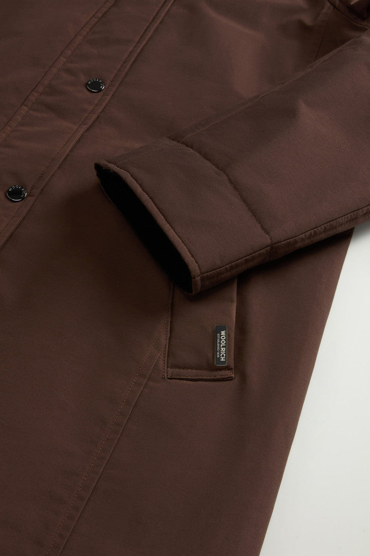 Ramar Cloth Coat with Corduroy Collar Soil Brown