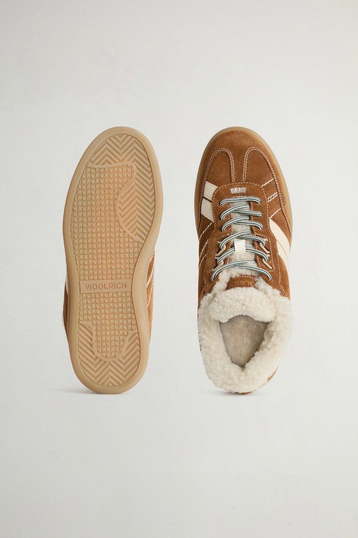 Doubleu Tennis Sneakers in Suede with Shearling Lining