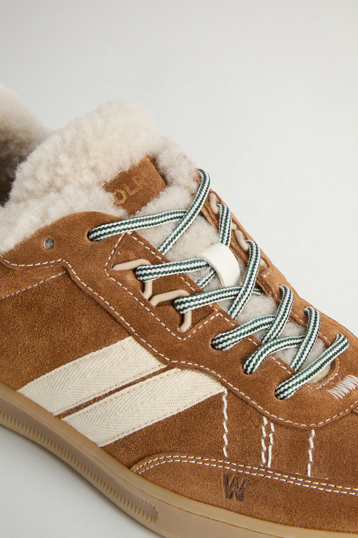 Doubleu Tennis Sneakers in Suede with Shearling Lining